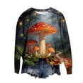 thumbnail image 5 of Chandail Décontracté pour Femmes, Haut à Manches Longues à Enfiler avec Imprimé, T-Shirt Mode d'Automne Sans Capuche à Col Rond, Vêtements d'Hiver Douillets pour Femmes, Tenue de Tous les Jours, 5 of 5