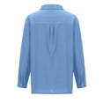 thumbnail image 5 of Yuyuzo Womens Button down Shirts Cotton Linen Fall Loose Casual Long Sleeve Solid Color Blouses, 5 of 5