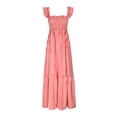 thumbnail image 4 of TopLLC Robe d'Été Mode Femmes Été Décontractée Imprimé Col Carré Camis Sans Manches Gilet Longue Robe Grande Taille Robes, Robe de Plage, 4 of 6