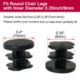 thumbnail image 2 of Unique Bargains Plastic Round Tube Insert Glide End Cap 10mm 0.4' OD 34pcs Chair Table Protector, 2 of 7