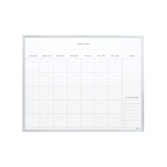 Quartet 16" x 20" Dry Erase Calendar, Monthly Layout, Value Pack