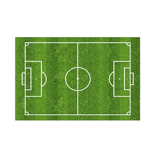 Football Field Design Carpet for Sports Enthusiasts Game Room and Kids Play Area Non- Soft Rug Ideal