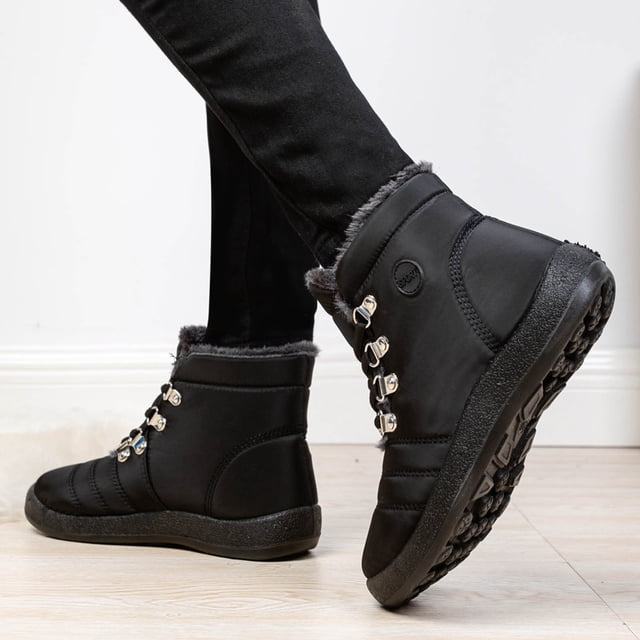 Bottes pour Femmes Nouvelles Chaussures de Randonnée d'Hiver Chaudes Bottes de Neige pour Femmes à Lacets Chaussures Décontractées pour Femmes Bottes pour Femmes en Liquidation