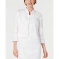 thumbnail image 1 of Kasper Cardigan Ouvert Blanc pour Femmes à Manches 3/4 Haut de Soirée Taille 4 - Tout, 1 of 1