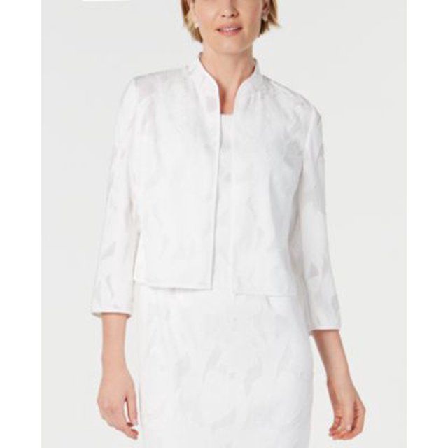 Kasper Cardigan Ouvert Blanc pour Femmes à Manches 3/4 Haut de Soirée Taille 4 - Tout