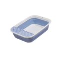 thumbnail image 2 of GROWTH TANK Cat Pet Litter Tray Folding Cat Sandbox Semi Enclosed Portable Kitty Litter Pan for Rabbit All Kinds of Cat Litter Small Animals 46x34x12cm Blue, 2 of 9
