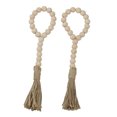 thumbnail image 4 of Labymos 3Pcs/Set Wooden Beaded Garland with Tassel Rustic Look Farmhouse Style Wall Tray Decoration, 4 of 6