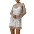 thumbnail image 4 of WILLBEST Robes pour Femmes Assemblage Jupe à Sequins pour Femmes Grandes et Petites Perles Robe à Bretelles en Maille Transparente Deux Pièces, 4 of 8