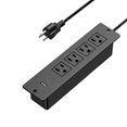 thumbnail image 1 of LEEYNEER Recessed Power Strip Socket  Mountable Desk Power Outlet Desktop Power Strip with 4 AC Sockets and USB Type-C Ports  for Conference Tables  Sofas  Bedside Tables and Office Desks, 1 of 6