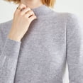 thumbnail image 4 of FAIWAD Women's Basic Long Sleeve Undershirts Tops Round Neck Slim Stretch Tight Pullovers Tops, 4 of 4