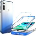 thumbnail image 1 of for Motorola Moto G Fast Case with Screen Protector Heavy Duty Protective 2 in 1 Full Body Shockproof Front Bumper with Anti-Yellowing Clear Phone Case for Moto G Fast(Clear Blue), 1 of 1