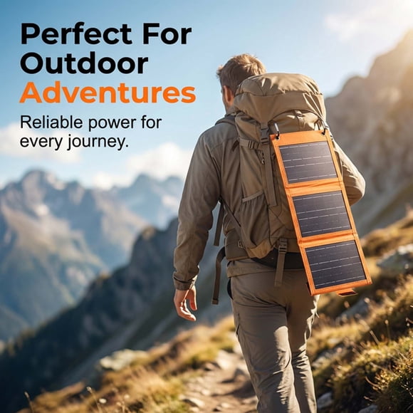 Solar Folding Bag 3 Fold, USB Charger Outdoor Camping Phone Rechargeable Photovoltaic Panel 5V 10W Voltage Regulator