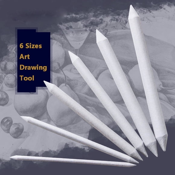 Spring Decor Sketch Tool Blending Tortillon Stump Sizes Drawing 6Pcs Art 6 & Stationery