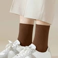 thumbnail image 4 of RKSTN Mens Socks 5PC Winter Solid Color Comfortable Breathable Knitted Cotton Socks Soft Breathable Mens Socks, 4 of 5