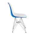 thumbnail image 3 of LeisureMod CR19WBU2 Cresco Moulée Chaise d'Appoint Eiffel 2 Tons - Blanc et Bleu - Lot de 2, 3 of 6