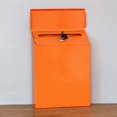 thumbnail image 4 of Iron Vertical Mailbox Hanging Wall Mounted Suggestion Drop Box Secured Paperwork Newspapers Magazines Holder Postbox Case Porch Room , Orange, 4 of 7