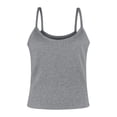 thumbnail image 5 of Débardeurs Côtelés à Bretelles Spaghetti pour Femmes, Encolure Dégagée, Coupe Ajustée, Camisole en Coton, Basique Sans Manches pour Superposition, 5 of 5