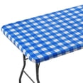 thumbnail image 1 of Cloth Elastic Fitted Tablecloths For 6 Foot Rectangle Tables Stretch Washable Patio Table Cover For Outdoor Camping Banquet And Parties (30 Elastic Rectangle Tablecloth Reusable Table Chalk Tablecloth, 1 of 7