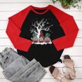 thumbnail image 4 of RKSTN Chandail pour Femmes de Noël à Col Rond, Chandail Imprimé du Père Noël, Manches Longues, Blouse Régulière à Empiècements, 4 of 5