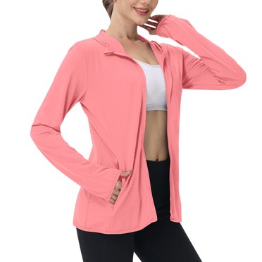 Kaemgyyd Womens UPF 50+ Sun Protection Hoodie Jackets Lightweight Long Sleeve Loose Fit Workout Shirts Outdoor Hiking Zip up Tops