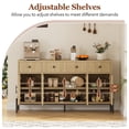 thumbnail image 4 of Sideboard Cabinet with 4 Doors & 3 Drawers, Wooden Buffet Cabinet Coffee Bar Table with Adjustable Shelf, Storage Cabinet for Kitchen, Dining Room, Hallway, 4 of 8