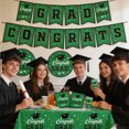 thumbnail image 4 of 6 Pack - Graduation Party Disposable Tableware Set - Plates Cups Napkins Tablecloth Decorations Black Red Blue Green Purple Gold Accents, Green, JKODE, 4 of 6