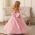 thumbnail image 4 of LOVZFMLL Girls' Summer Short Sleeve Ruffled Lace Round-Neck Embroidery Mesh Princess Bow Skirt, 4 of 4