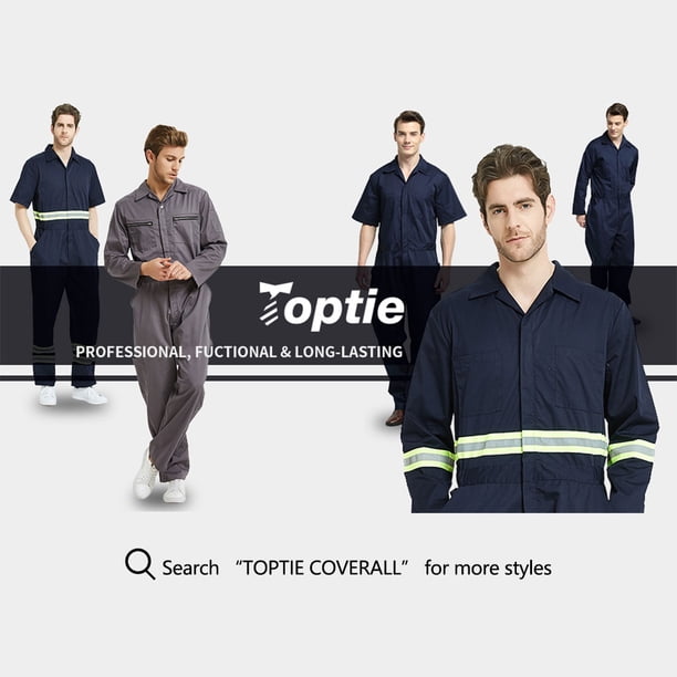 TOPTIE Men's Long Sleeve Coverall, Action Back Coverall Relaxed