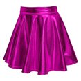 thumbnail image 4 of Shiny Flared Pleated Skirt, Solid Color Mini Polyester Fiber Metallic Glossy Skirt Fashionable  For Performance Black,Red,Golden,Purplish Red,Purple,Silver, 4 of 6