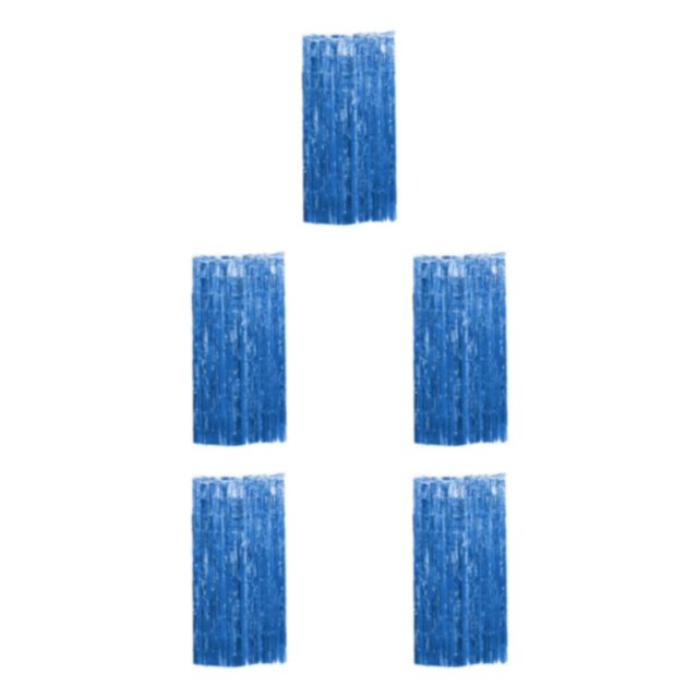 Maytalsory Finger-Safe Tassels Curtain For Customized Birthday Backdrop Luster Foil Curtain Dark Blue 5Set