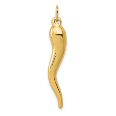 Breloque Corne Italienne en Or Jaune 14 K