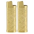thumbnail image 2 of 2 Pcs Metal Lighter Case Cover Holder With Vintage Floral Stamped, Zinc Alloy Shell Lighter Sleeve, Vintage Style Lighter Case Cover For Lighter , Camping, 2 of 8