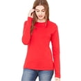 thumbnail image 1 of Bella Canvas Womens Jersey Long Sleeve Tee, L, Red, 1 of 3