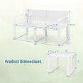 thumbnail image 3 of Gymax 3 PCS Patio Furniture Set w/1 Loveseat & 2 Side Tables All-Weather Bistro Set White, 3 of 10