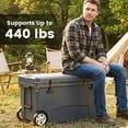 thumbnail image 4 of Gymax 75 Quart Portable Hard Cooler Insulated Rolling Cooler w/6-Day Ice Retention Gray, 4 of 10