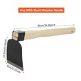 thumbnail image 2 of Hoe With Short Wooden Handle, Handheld Garden Dig Soil Tool, Great for Loosening or Weeding Soil, 2 of 7