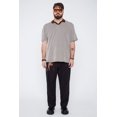 thumbnail image 1 of THICKEMS Men's Textured Johnny Collar Sweater Knit Polo, 1 of 1