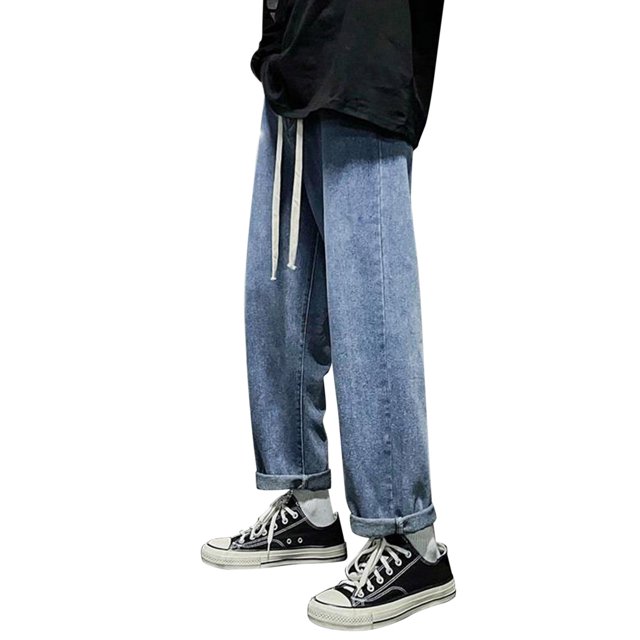 B91xZ Men's Straight Fit Jean Washed Distressed Slim Fit Straight Jeans,B XXL