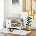 thumbnail image 2 of HOMCOM Entryway Shoe Bench with Storage Drawer Open Shelf Pocket White, 2 of 10