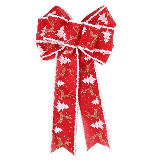 EGNMCR Bows & Ribbons, Ribbons for Crafts Christmas Large Bow Double Layer Linen Bow Christmas Tree Decoration Bow Holiday Pendant