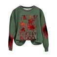 thumbnail image 1 of Rbaofujie Couples Chandails à Capuchon Halloween Mode Femmes Décontracté Manches Longues Col Rond Imprimé Chandail pour Dames Hauts Blouse Vert Chandails pour Dames, 1 of 3