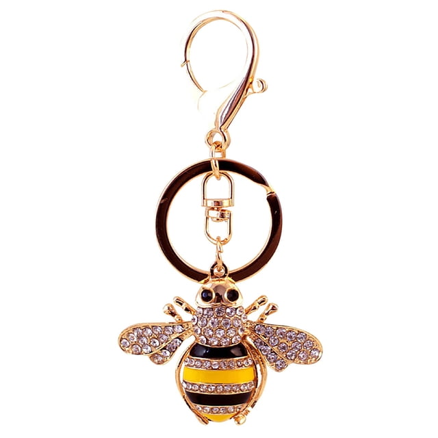 EGNMCR Keychains New Diamond Inlay Lovely Bee Lovely Key Chain Bag Car Key Pendant Key buckle