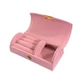 thumbnail image 1 of Btomtd Bead Velvet Travel Portable Arched Small Jewelry Box Jewelry Storage Box Fashion Jewelry Packaging Box, Pink, 1 of 6