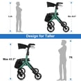 thumbnail image 4 of WalkMate Rollator Walker for Seniors Taller 5.3~7ft with Height-Adjustable Seat, 10 Inch Wheels Wire-Hidden Walkers Compact Folding Design Lightweight Mobility Walking Aid Widen Backrest, Green, 4 of 9