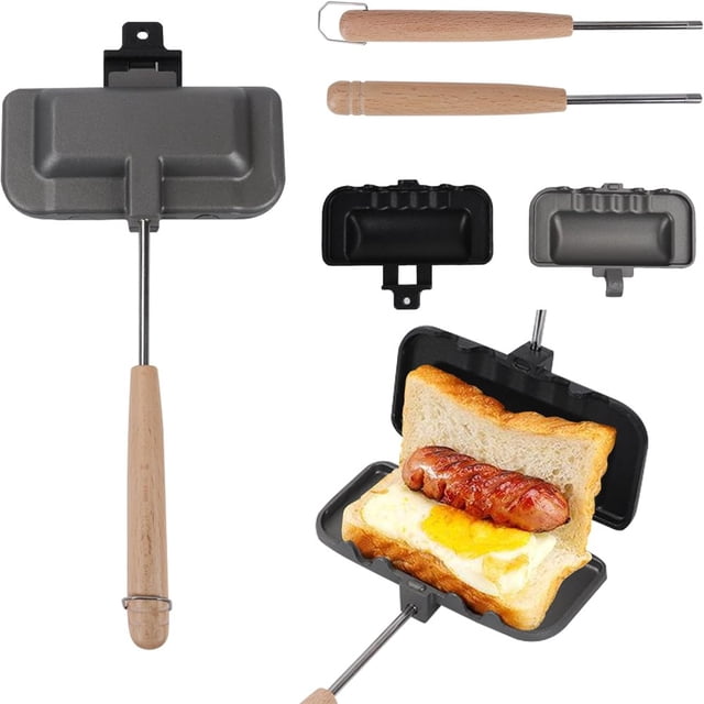 AMERTEER1Pcs Breakfast Sandwich Maker Hot Campfire Sandwich Maker With Removable Handle for Breakfast