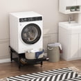 thumbnail image 4 of Heavy Duty Metal Laundry Pedestal Stand for Washer & Dryer – Freestanding Storage Rack with Pull-Out Shelf, Adjustable Anti-Vibration Pads, Leak Protection, 1000 lbs Capacity – Black, 27x27x16 Inch, 4 of 6