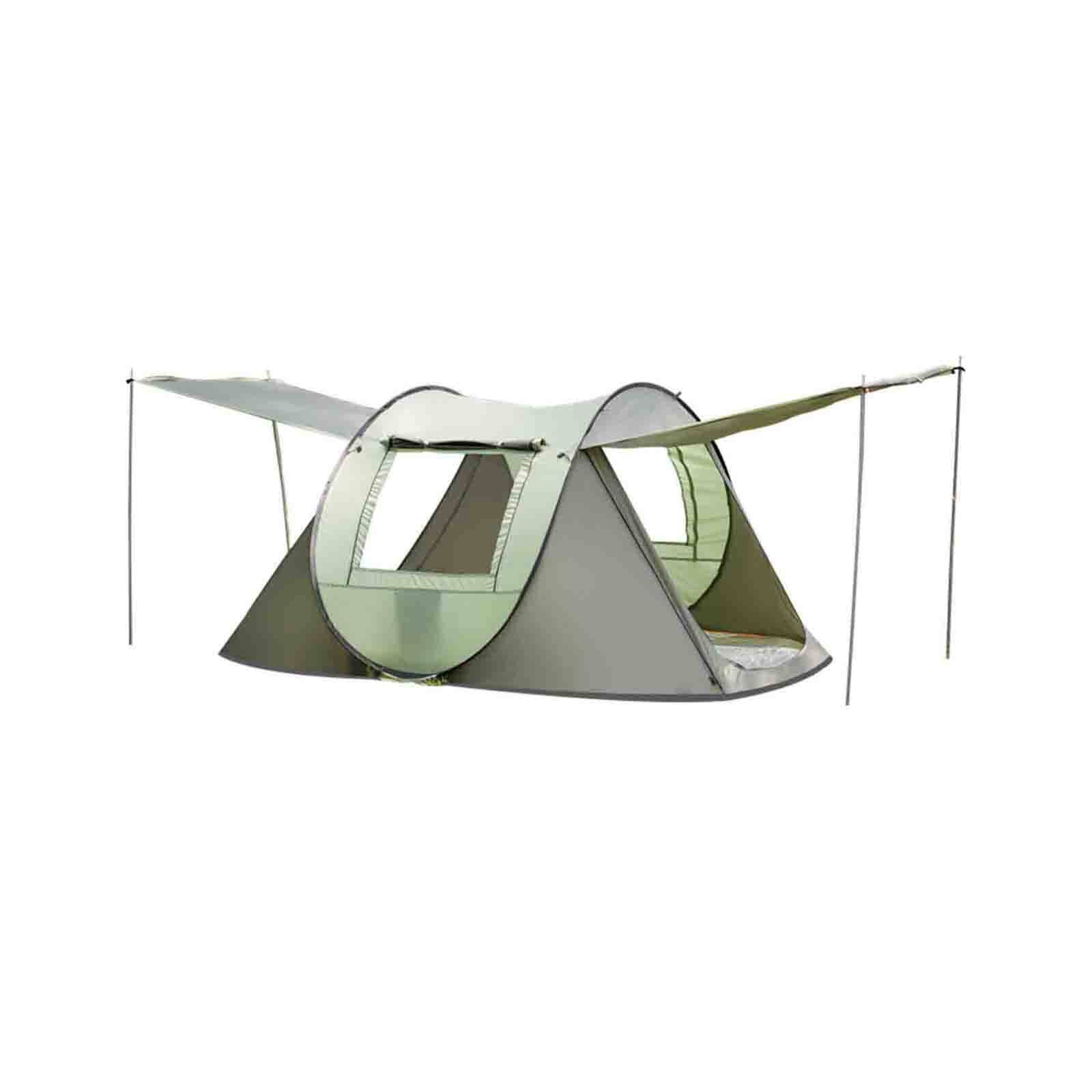 3-4 Person Pop up Camping Tent, Waterproof Double Layer Lightweight Dome Tents, with Doors Windows for Hiking Beach