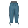 thumbnail image 4 of Timegard Womens Cargo Capri Pants Elastic Waisted Drawstring Cinch Bottom Hiking Crop Pants with Pockets, 4 of 6