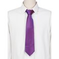 thumbnail image 2 of INSPIRE CHIC Men's Solid Color Narrow Stripes Necktie Graduation Suit Formal Ties Deep Purple, 2 of 5