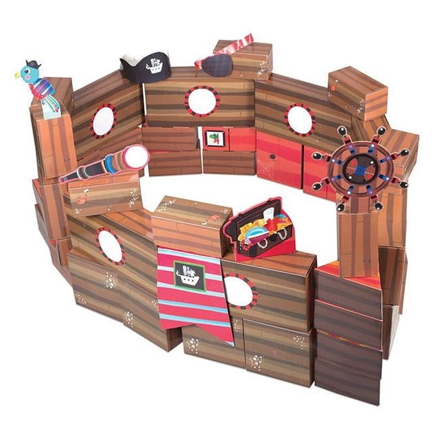 Learning Resources EI-3663 Playbrix Aventure de Pirate Ensemble de Blocs 2 en 1